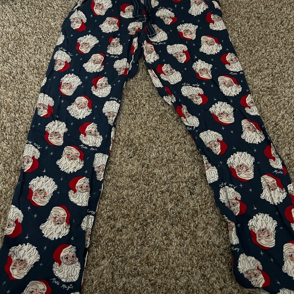 Old Navy Santa Print Pajama Pants - Navy and White